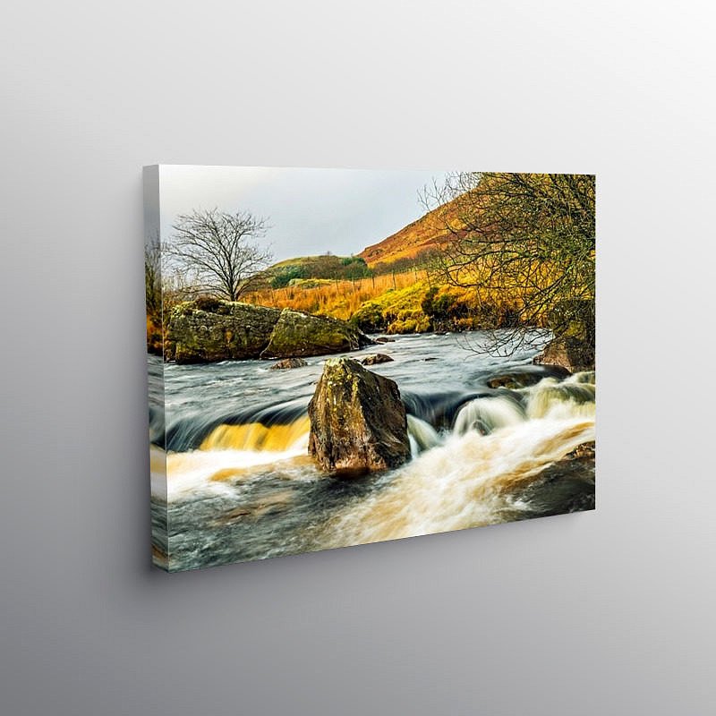 The Claerwen River Mid Wales on Canvas