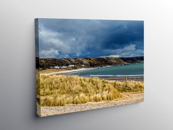 Port Eynon Beach Gower South Wales March Winter day on Canvas