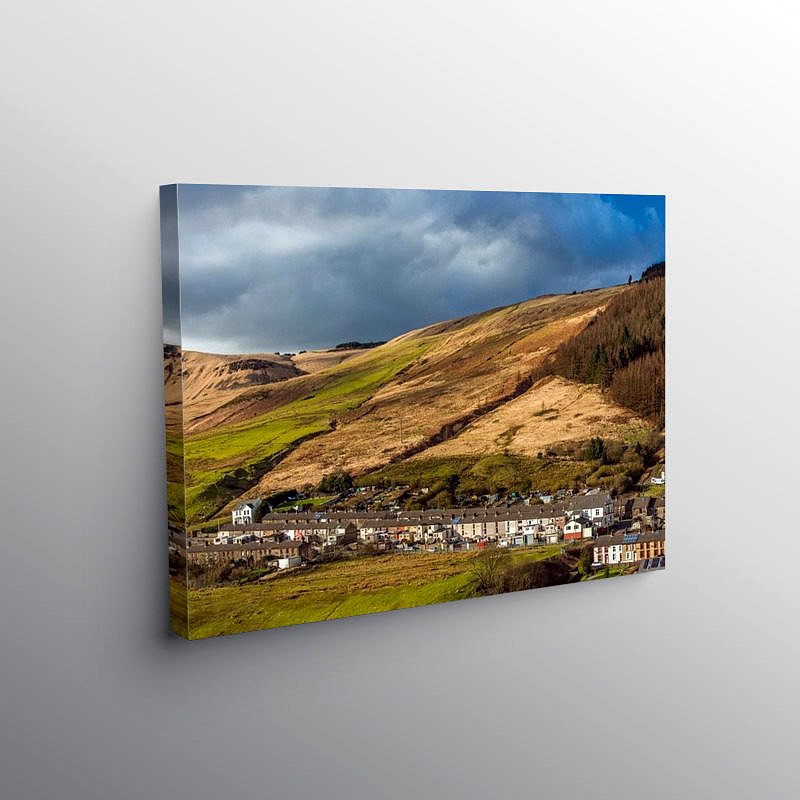 Cwmparc Village in the Rhondda South Wales on Canvas
