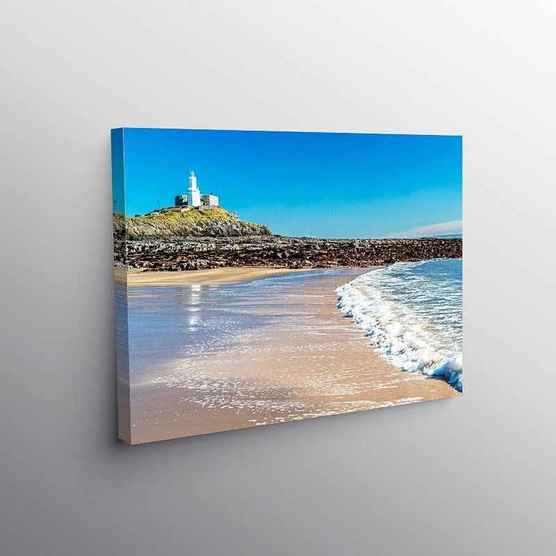 Mumbles Lighthouse Near Swansea south Wales, Canvas Print
