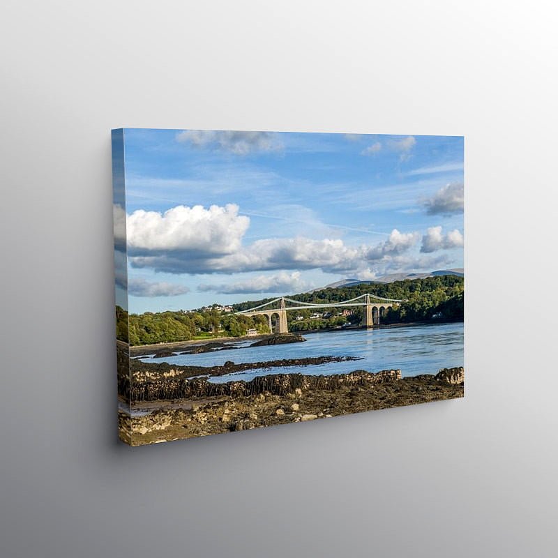 The Menai Bridge into Anglesey, Canvas Print