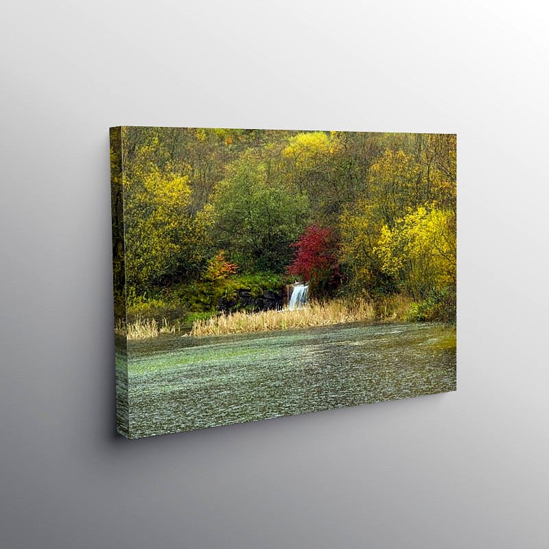 Clydach Vale Upper Pond in Autumn, Canvas Print