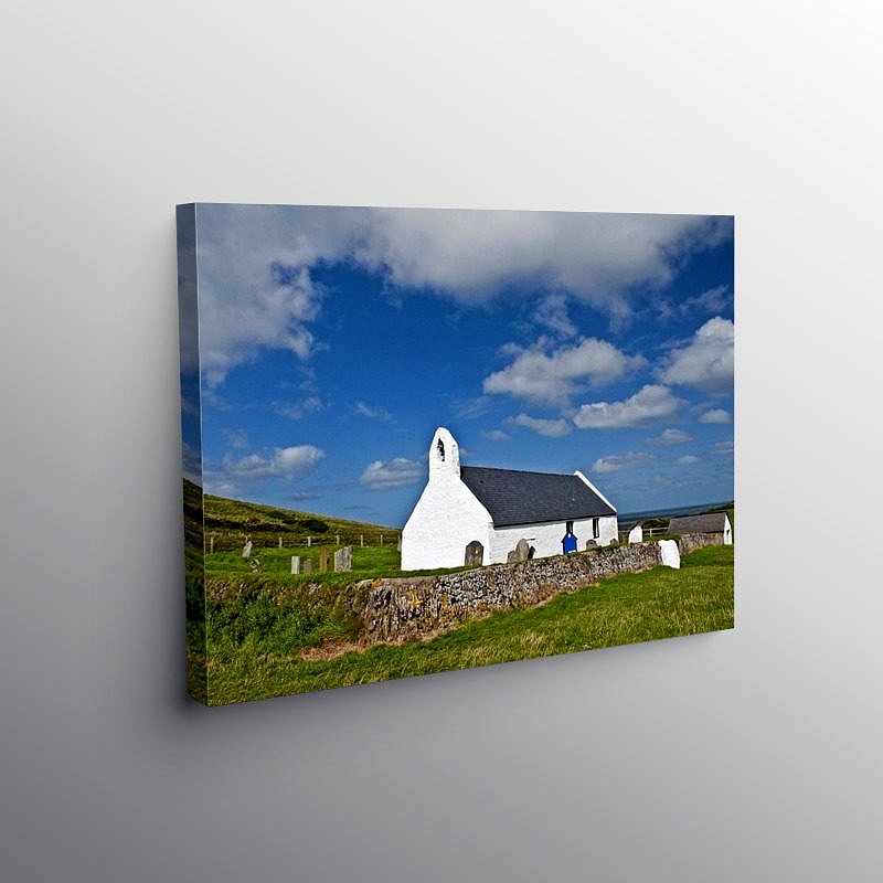 Church of the Holy Cross Mwnt Ceredigion, Canvas Print