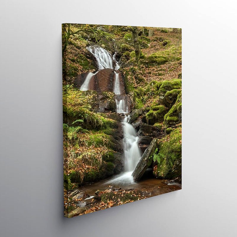 Nant Gwyllt Waterfall Claerwen Valley, Canvas Print