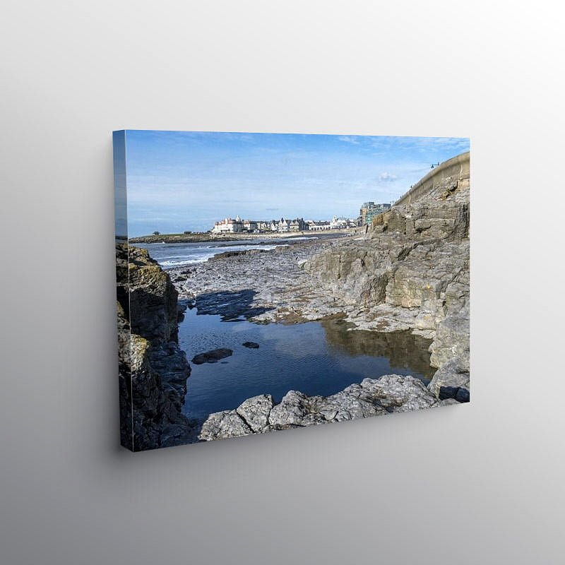 Porthcawl Seafront across a Rock Pool, Canvas Print