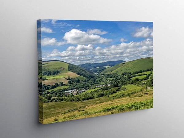 Looking up the Garw Valley South Wales, Canvas Print