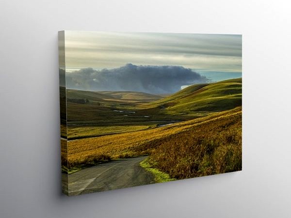 The head of the Elan Valley looking south west, Canvas Print