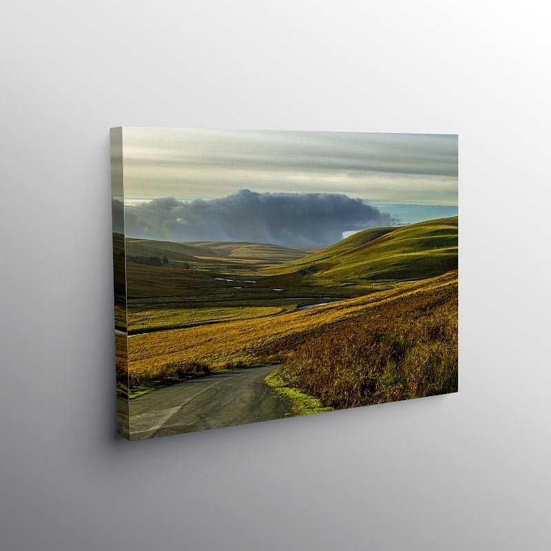 The head of the Elan Valley looking south west, Canvas Print