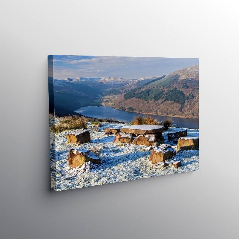The Talybont Valley in Winter, Canvas Print