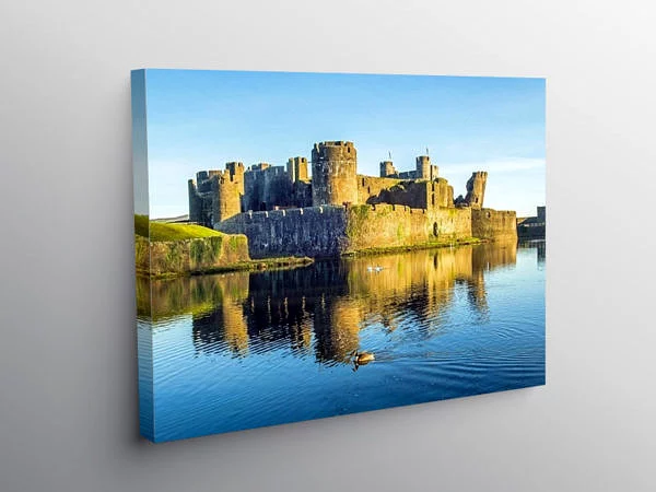 Caerphilly Castle On a January Morning, Canvas Print