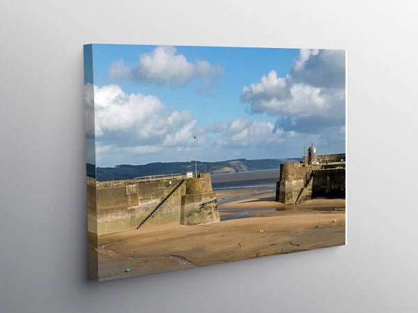 Saundersfoot Harbour and Beach Pembrokeshire, Canvas Print