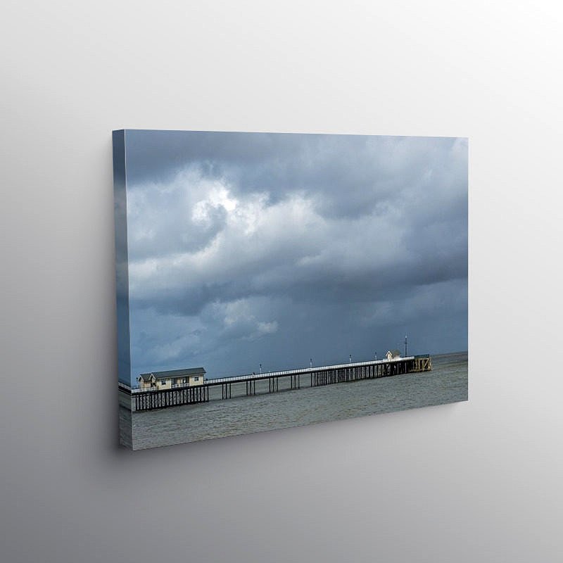 Penarth Pier on a Stormy Day, Canvas Print
