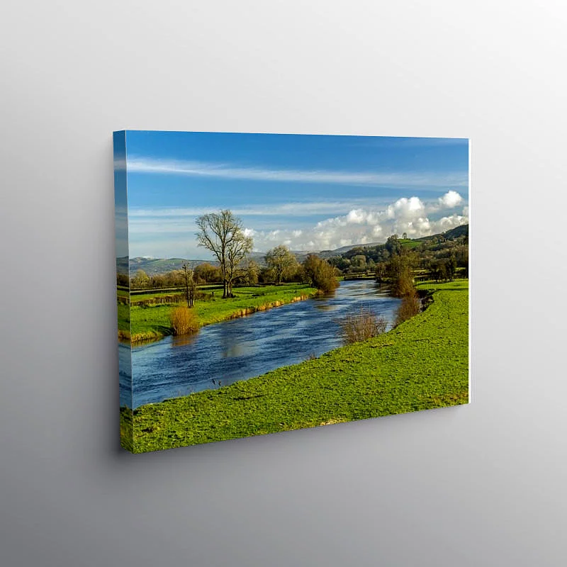 River Tywi in Carmarthenshire, Canvas Print