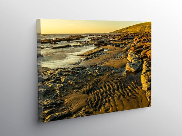 Dunraven Bay on a cold sunny November Evening, Canvas Print