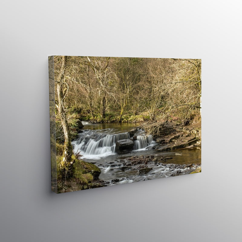 Waterfall at Pont Cwm y Fedwen Brecon Beacons, Canvas Print