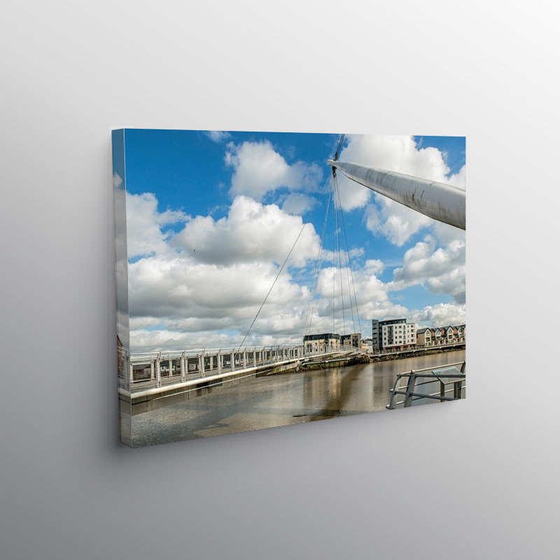 Newport Footbridge Over River Usk, Canvas Print