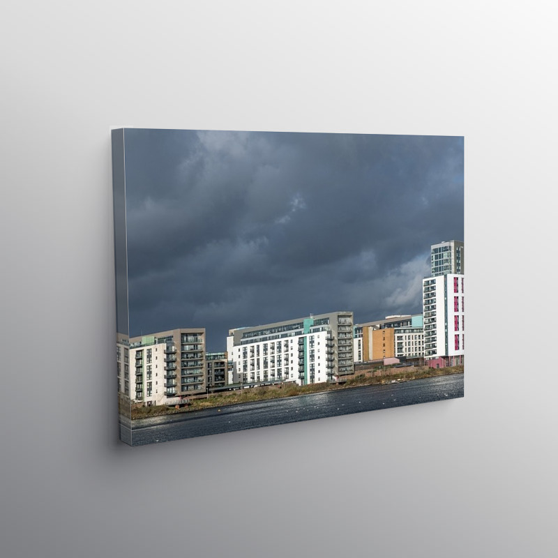 Modern apartments at Cardiff Bay south Wales, Canvas Print