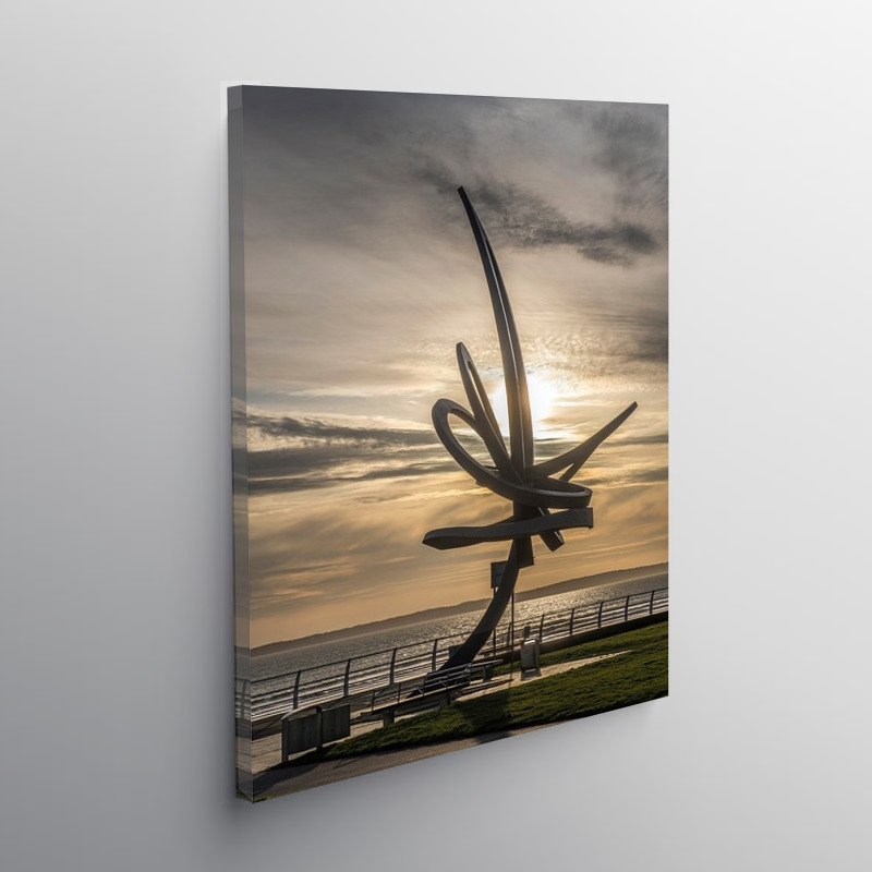 Kite Tail Statue on Aberavon Seafront South Wales, Canvas Print