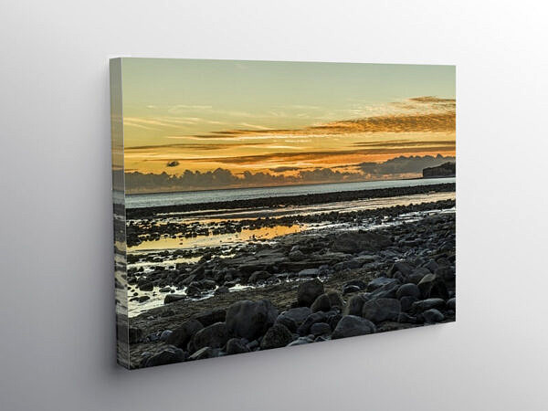 Llantwit Major Beach Sunset Glamorgan Coast, Canvas Print