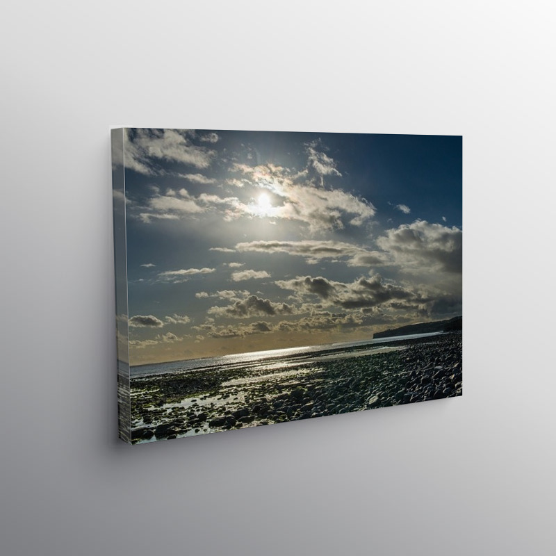 The Beach at Llantwit Major looking West, Canvas Print
