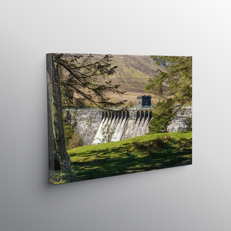 The Grwyne Fawr Reservoir Dam, Canvas Print