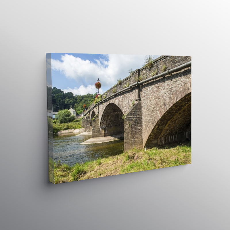 The Usk Bridge crossing the River Usk in Monmouthshire, Canvas Print