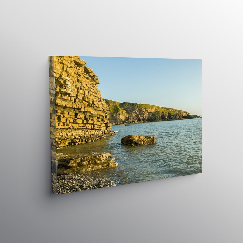 Sun on the Eastern end of Dunraven Bay, Canvas Print