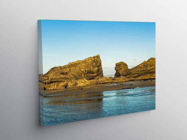 The Crocodile Rock and Lion Rock Broad Haven Beach, Canvas Print