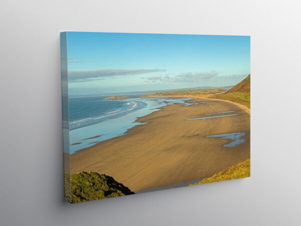Rhossili Beach and Downs Gower, Canvas Print