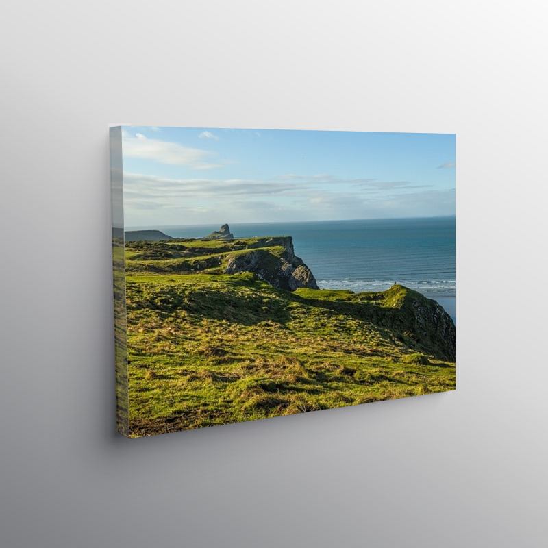 Looking Out to the Worms Head Gower, Canvas Print