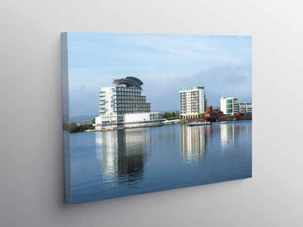 Cardiff Bay with Hotel and Apartments, Canvas Print
